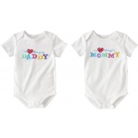 I LOVE MOMMY AND DADDY 嬰兒短袖夾衣: 一套兩件 (B款)